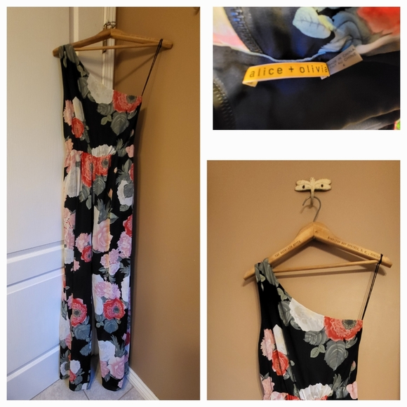 Alice + Olivia. Silk Floral Jumpsuit. Tall 4 - Picture 9 of 9